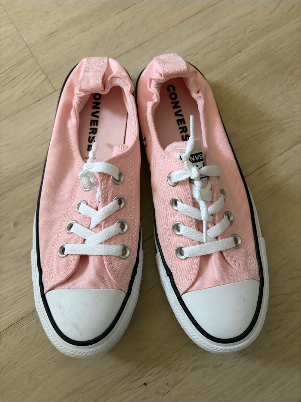 Converse Pink Canvas Low-Top Sneakers with White Accents